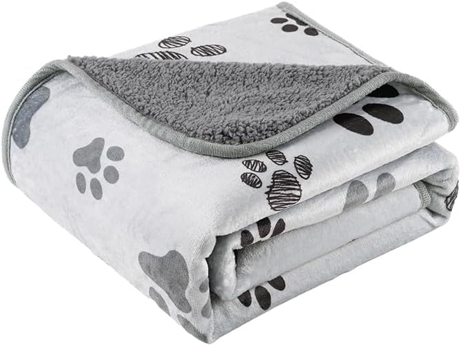 Waterproof Dog Blankets for Large Dogs 50"X60" Light Grey