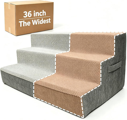 36" Extra Wide Dog Stairs for Large Dogs,Dog Ramp for Couch,3-Step