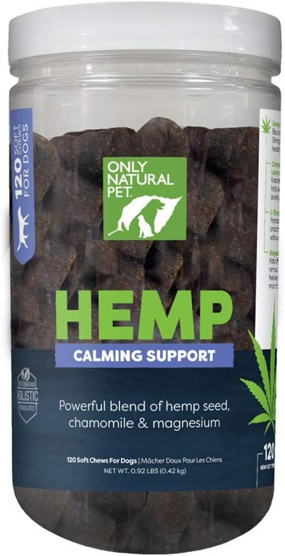Only Natural Pet Hemp Calming Support Soft Chews for Dogs, 120 Count
