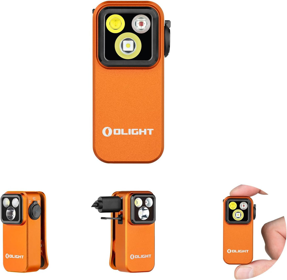 OLIGHT Oclip Pro S Rechargeable EDC Clip-On Flashlight, Orange