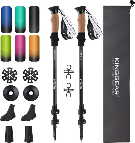 KINGGEAR Trekking Poles 7075 Aluminum Lightweight Hiking Sticks