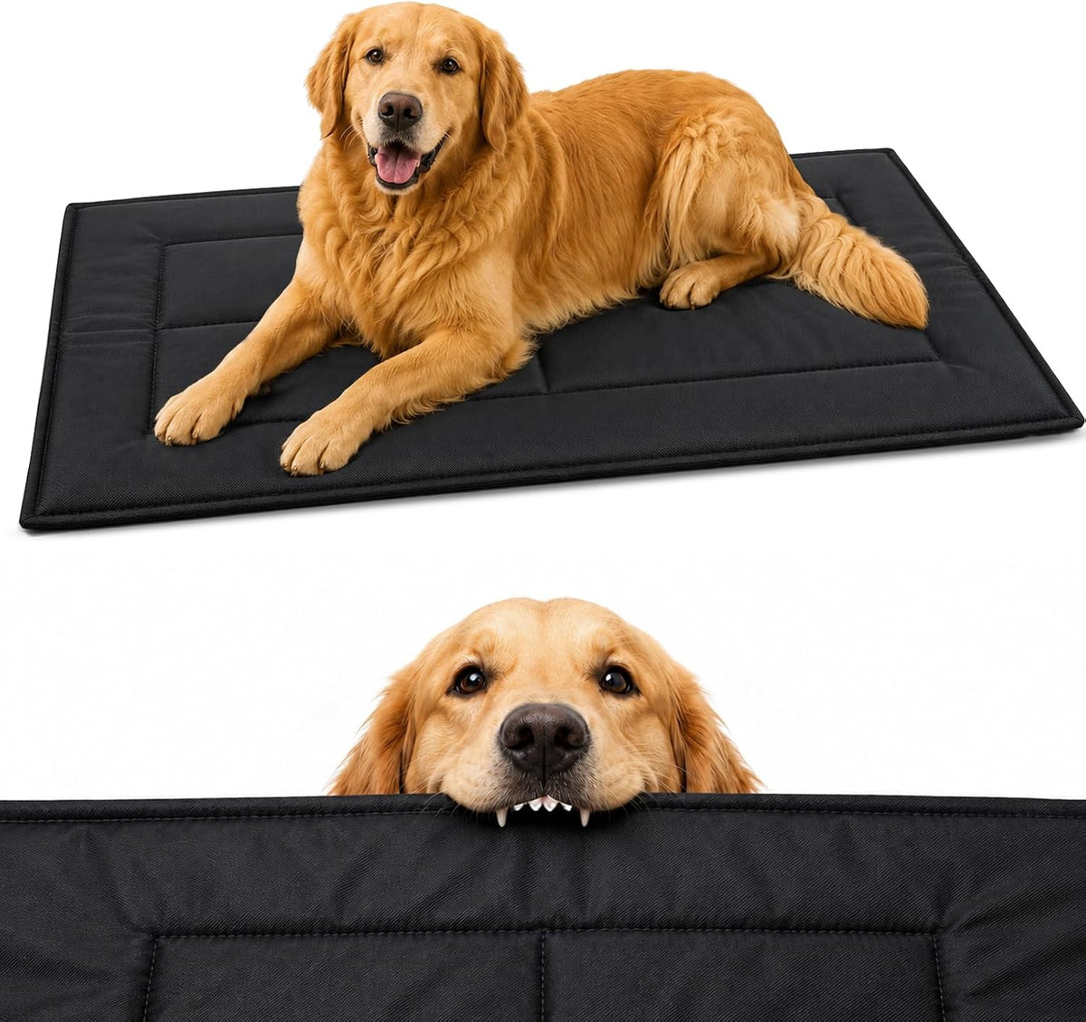 Chew Proof Dog Crate Pad, Indestructible Dog Bed for Aggressive Chewers, Waterproof Machine Washable Dog Kennel Pad (35X22 In)