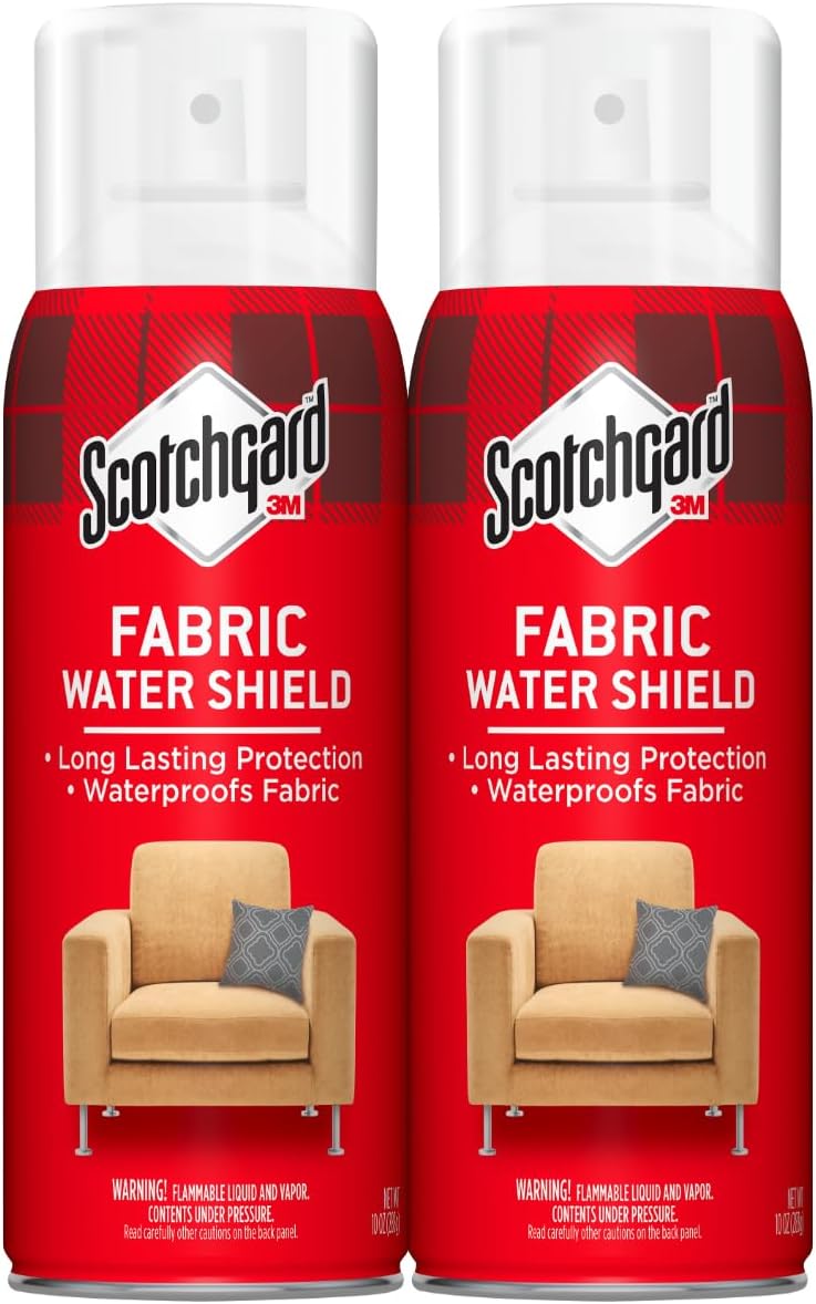 Scotchgard Fabric Water Shield, Water Repellent Spray for Spring and Summer Clothing and Household Upholstery Items, Long-Lasting Protection, Water Repellent for Seasonal Fabric, Two 10 Oz Cans