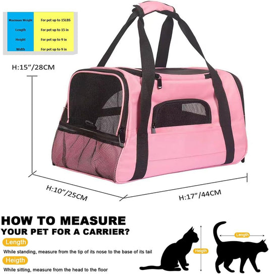 Mispace Portable 2 Pet Carriers for Cats Collapsible Cat Condo for Car Travel Pet Kennel Show Cages with Portable Carry Bag Hammocks Mats and Litter Box