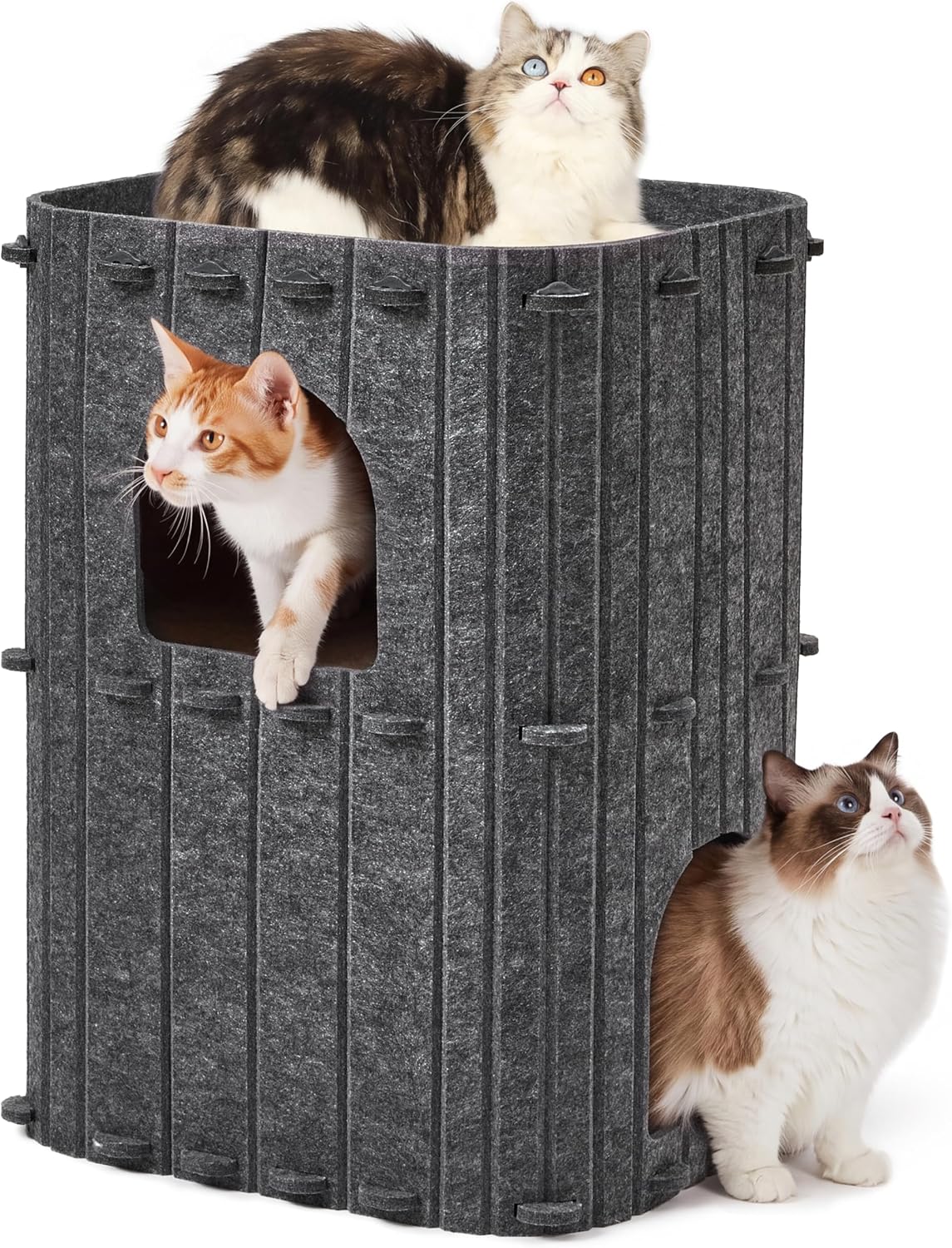 FUKUMARU Cat House for Indoor Cats, Warm Felt Cat Bed, Scratch Resistant