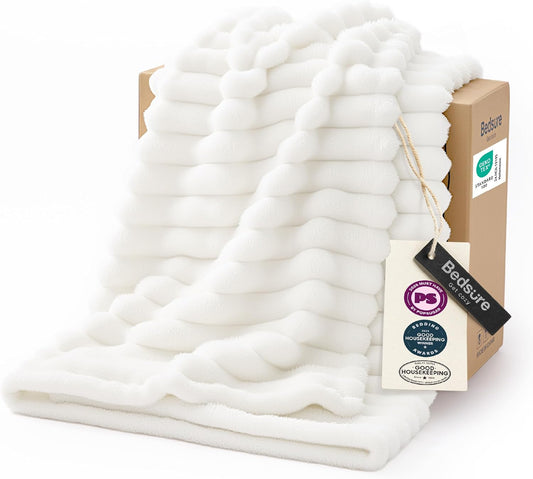 Bedsure Gentlesoft Fleece Blanket Twin Size Grey - 300GSM Lightweight Plush Fuzzy Cozy Soft Warm Blanket for Bed, Sofa, Couch, Travel, Camping, 60X80 Inches