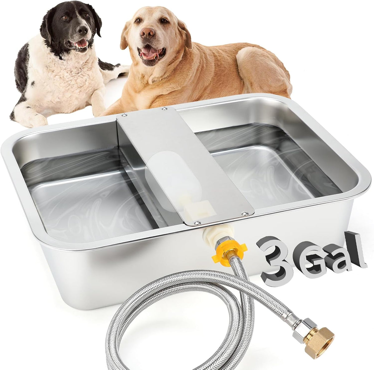 BWOGUE 3 Gal Automatic Dog Water Dispenser, Stainless Steel Bowl for Dogs