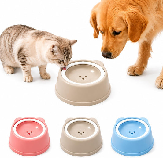No Spill Pet Water Bowl – Splash Proof Pet Water Bowl for Mess-Free Drinking, 1L Bpa-Free Slow Water Feeder for Dogs & Cats (Pink)