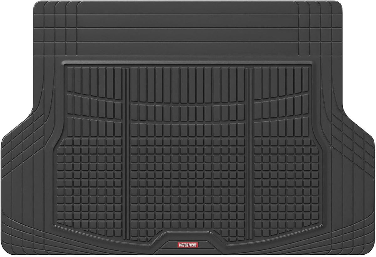 Motor Trend Premium Flextough All-Protection Cargo Mat Liner – W/Traction Grips & Fresh Design, Heavy Duty Trimmable Trunk Liner for Car Truck SUV, Black (OF-985-BK)