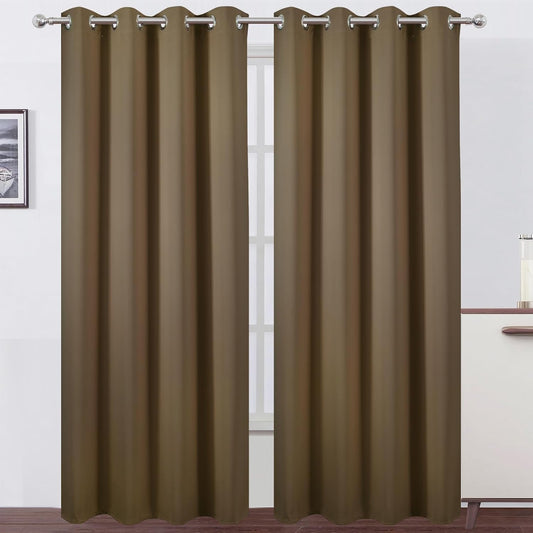 LEMOMO Blackout Curtains 52 X 84 Inches Long Black Curtains Set of 2 Panels Thermal Insulated Room Darkening Curtains for Bedroom