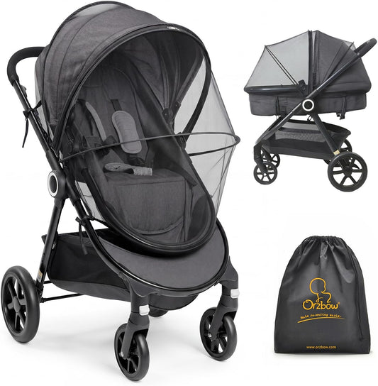 Orzbow Baby Mosquito Net for Stroller, Universal Fit, Breathable, Black