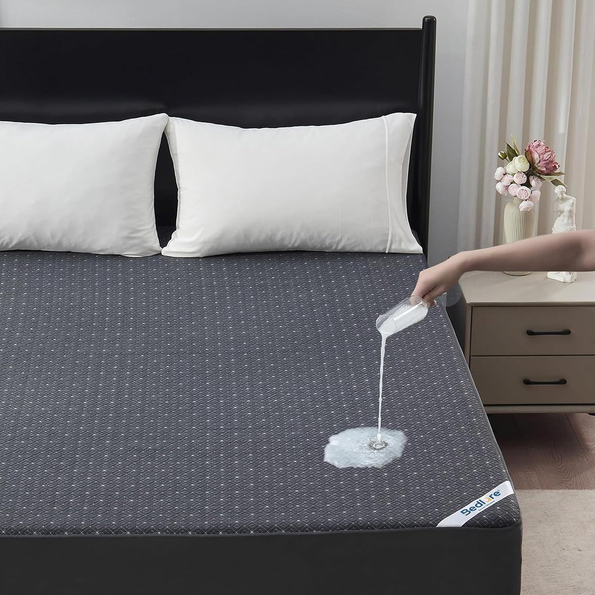 Thin Reversible Waterproof Protective Bed Cover (King Size, 100 X 96 Inch), for Pets, Babies; Incontinence, Dirt, Drool