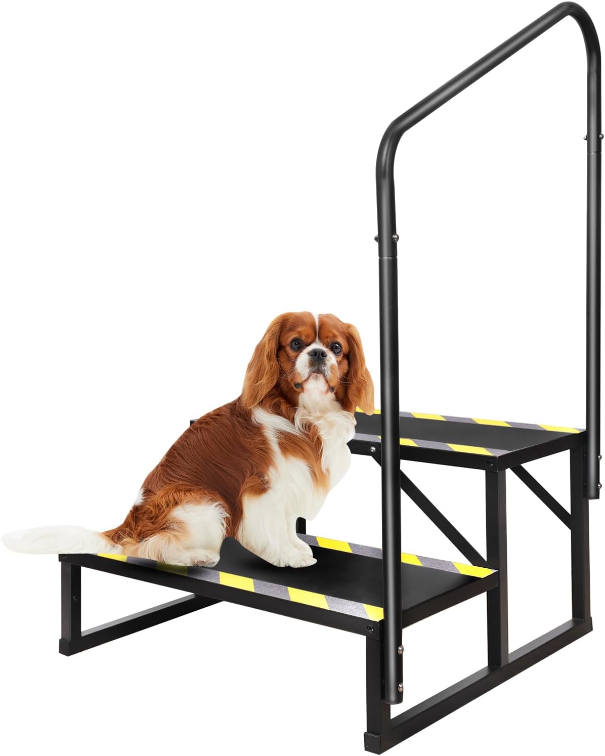 TOCRETOARE RV Steps with Handrail, Hot Tub 2 Steps with Handrail, Portable Stairs Steps for 5Th Wheel RV, Mobile Home Stairs Outdoor RV Step Ladder for Camper and Porch with Non Slip Assist Handrail