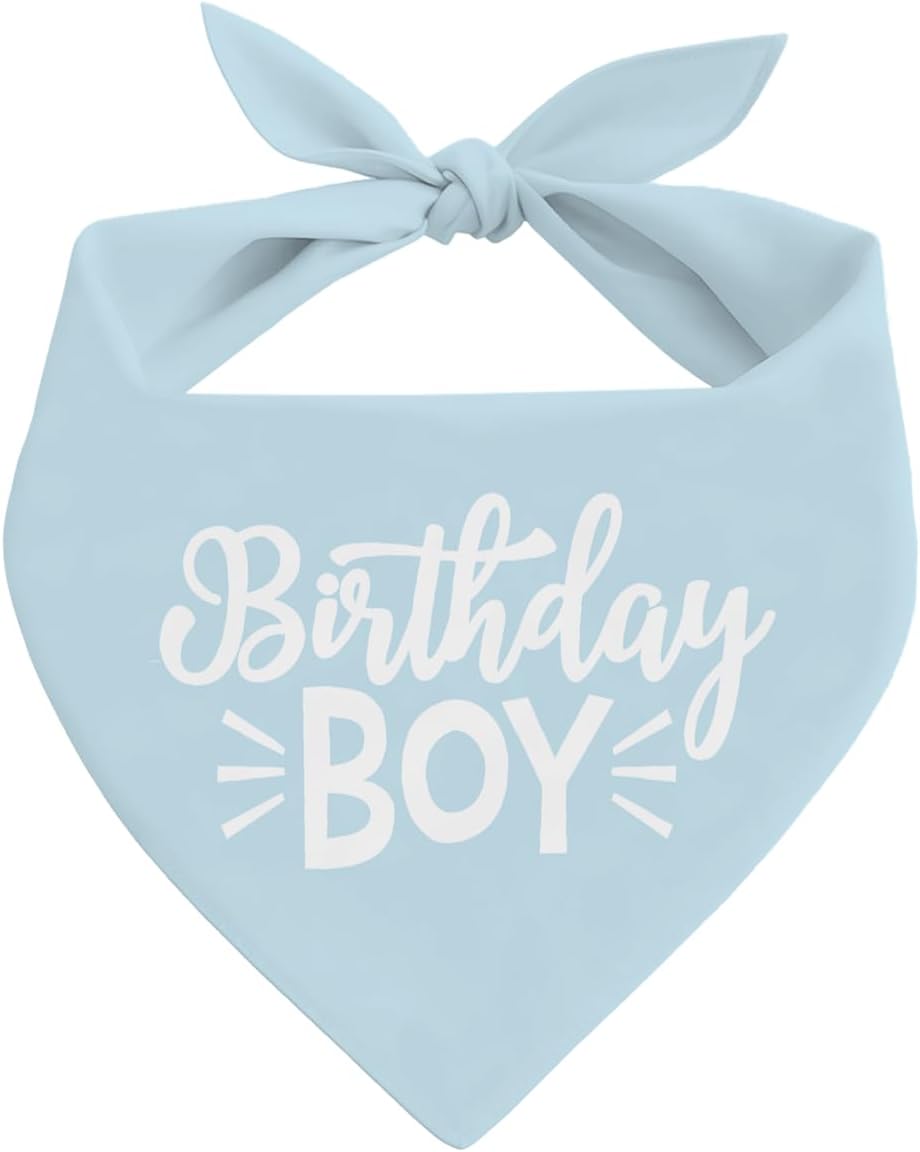 Dog Bandana, Birthday Boy, Dog Birthday Bandana, Blue Pet Dogs Scarf Accessories, Pet Dogs Triangle Scarf, Pets Muffler for Small Medium, Pets Lovers Gift