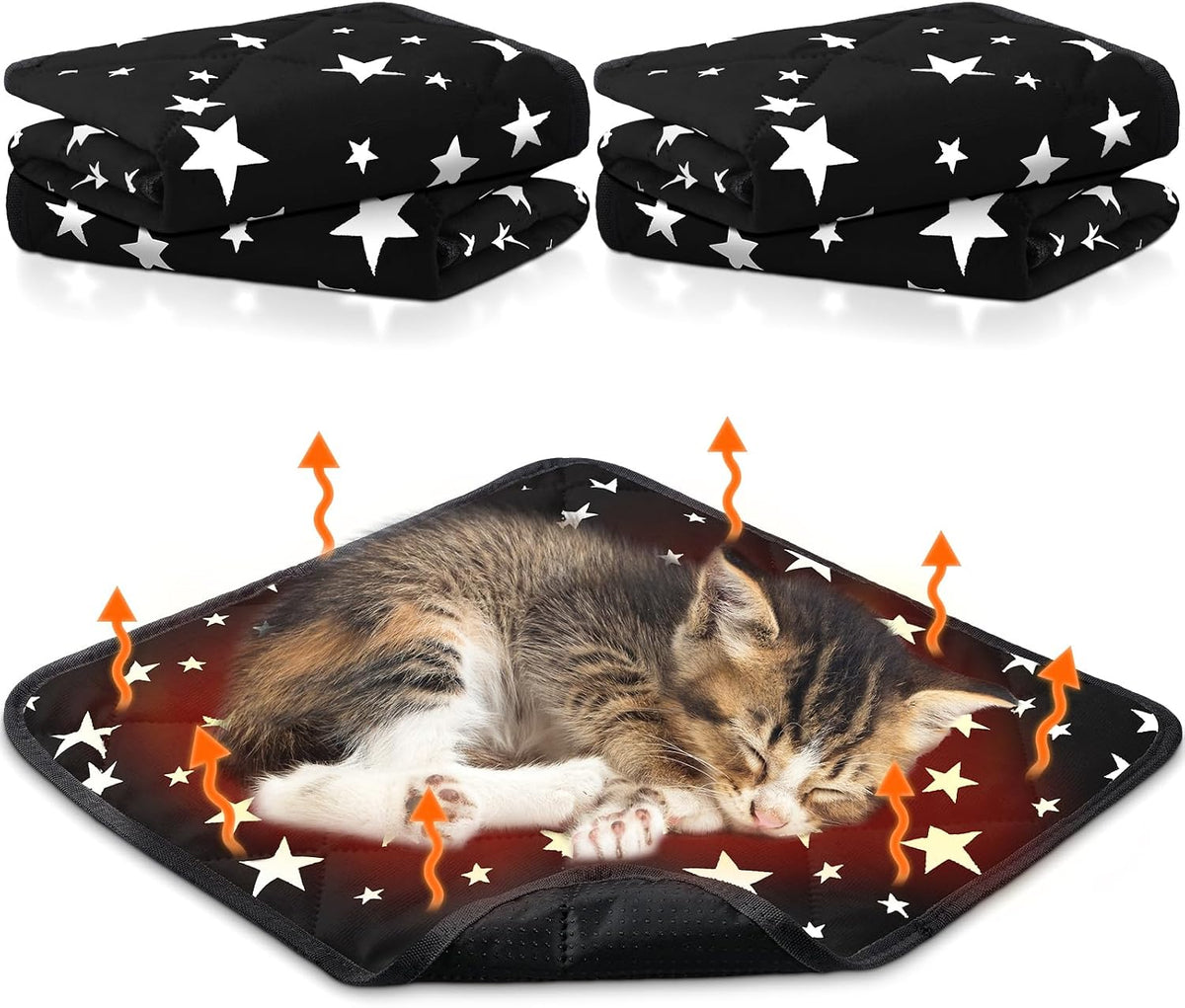 Namalu 4 Pack Self Warming Cat Bed, Gray, 12'' X 12'', Square