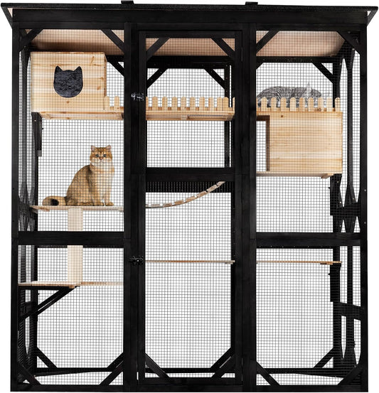 Catio Outdoor Cat Enclosure Window Access Walk-In Indoor Cat Cage Patio 71"