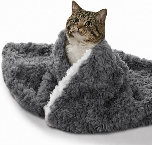 2 Pack Cat Blanket for Indoor Cat, Warm Calming Kitten Beds