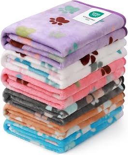 Yesland 20 Styles Fleece Dog Cat Blankets, Fluffy Warm Puppy Blanket with Cute Paw Print, Doggy Throw Calming Pet Blanket, 23.6 X 27.6 Inch for Kitten, Small Animals, Multiple Colors