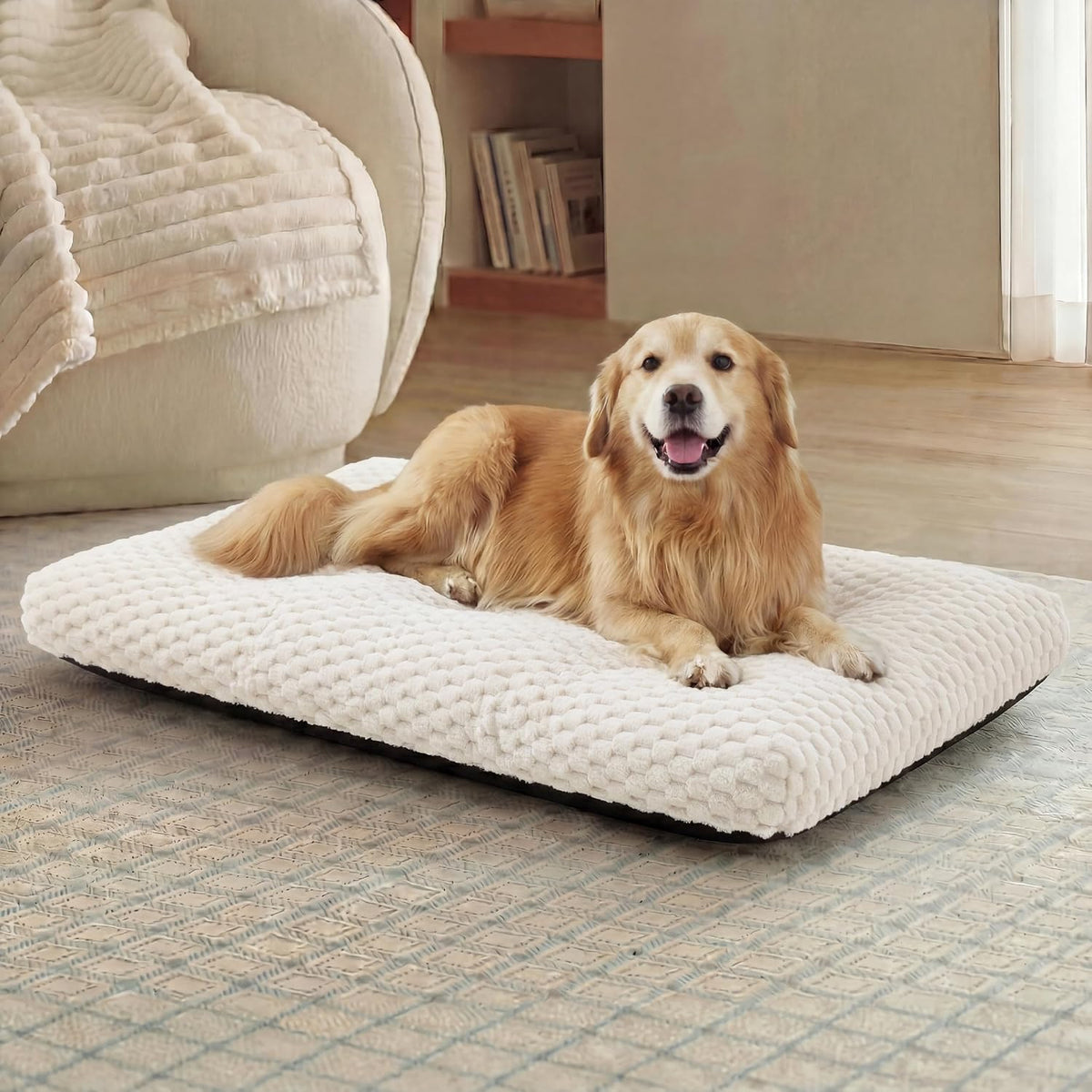AED 2-In-1 Cat Bed & Dog Bed, XXL Largest Size Foldable Cave Pet Bed with Removable Cover, Cozy Sherpa Fleece Puppy Bed for Small Medium Cats and Dogs, Anti-Slip Bottom, Gray Rabbit Pattern