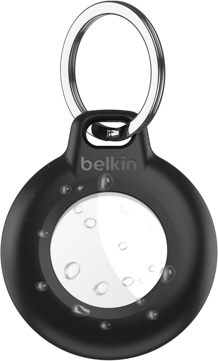 Belkin Waterproof Apple Airtag Holder Keychain, IPX8, Key Ring