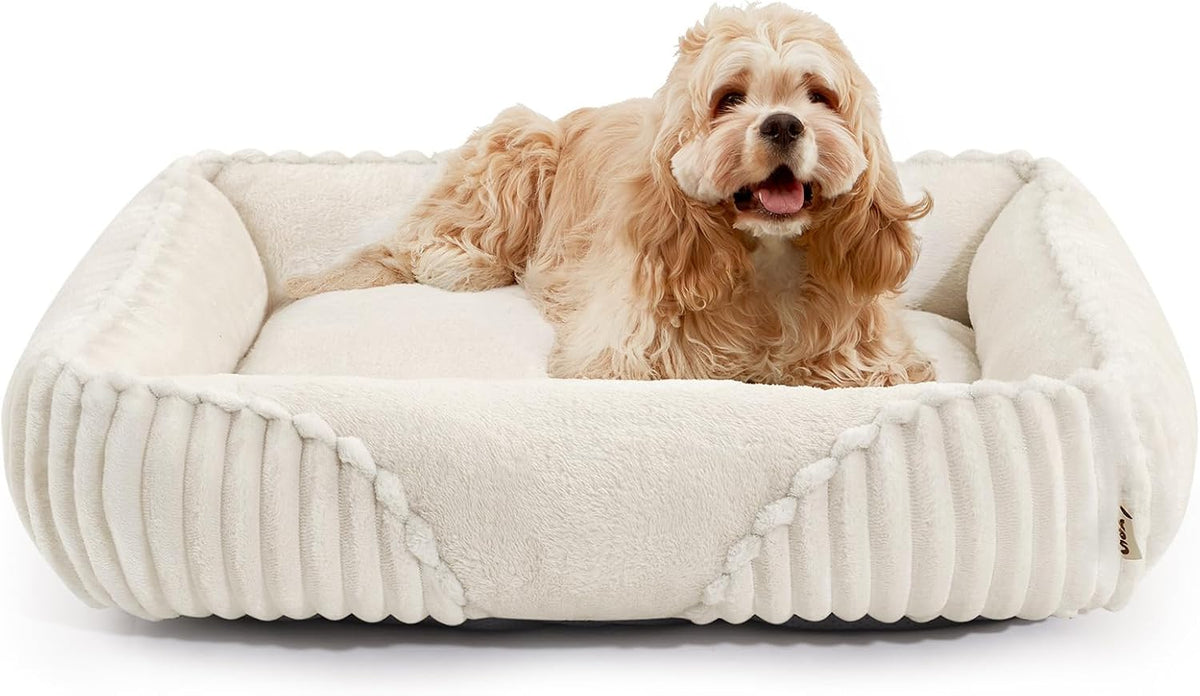 EHEYCIGA Cute Dog Bed Medium Size Dog, 30X24In Pet Bed, Cream