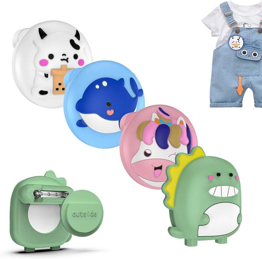 4 Pack for Airtag Holder with Pin, Soft Silicone Cute Air Tag Holder for Kids Hidden Airtag Case Waterproof Airtag Accessories for Child, Elderly, Pets Collar, Clothes, Shoe, Backpack