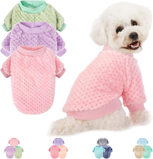 POMIU Dog Sweater, 3 Pack Dog Sweaters for Small Medium Dogs or Cat
