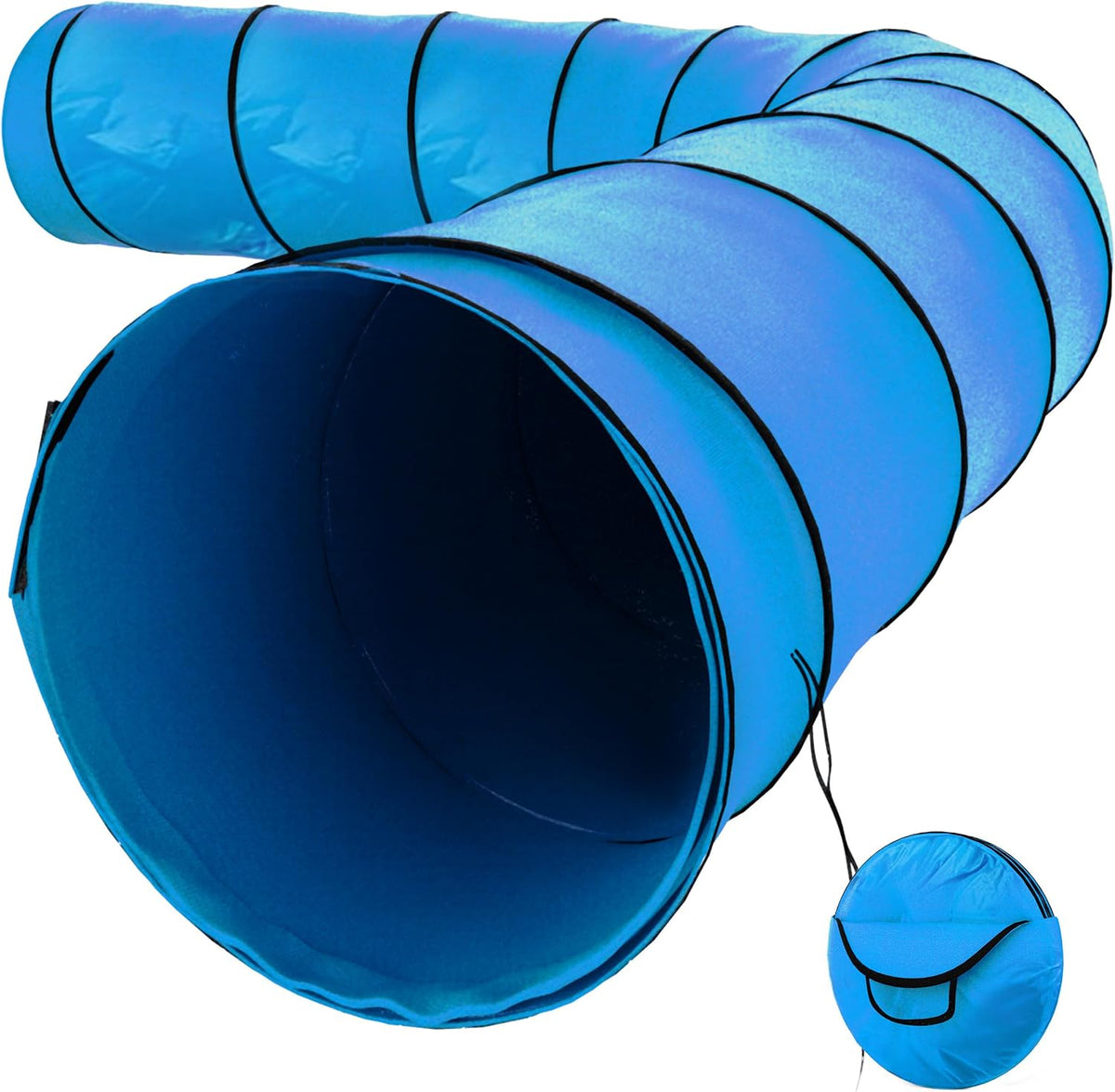 Dog Tunnel, Dog Agility Tunnel, Play, 18 Feet, Small, Medium, Large, Blue