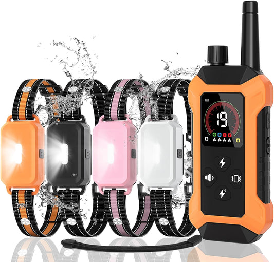 Shock Collar for 4 Dogs(5–150Lb) Waterproof Dog Training Collar with Remote