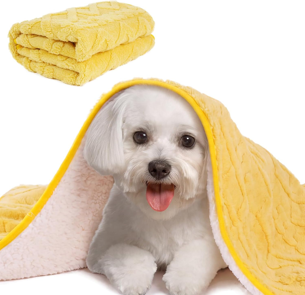 Lelepet Emotional Support Blanket for Dogs, Yellow Blanket for Dog, 27"X39"