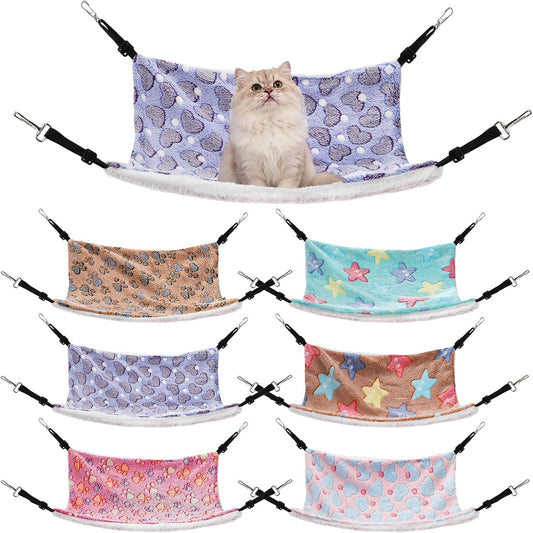 Covzoe 6 Pieces Cat Hammock for Cage, Reversible Soft Pet Hanging Bed