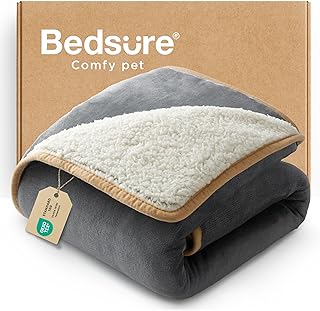 Bedsure Comfyfleece® Waterproof Dog Blankets for Large Dogs,50X60 Cream