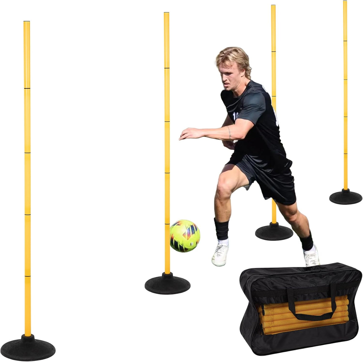 Neoaider 6 FT Agility Poles, 4/6/10 Pack Detachable Soccer Agility Poles