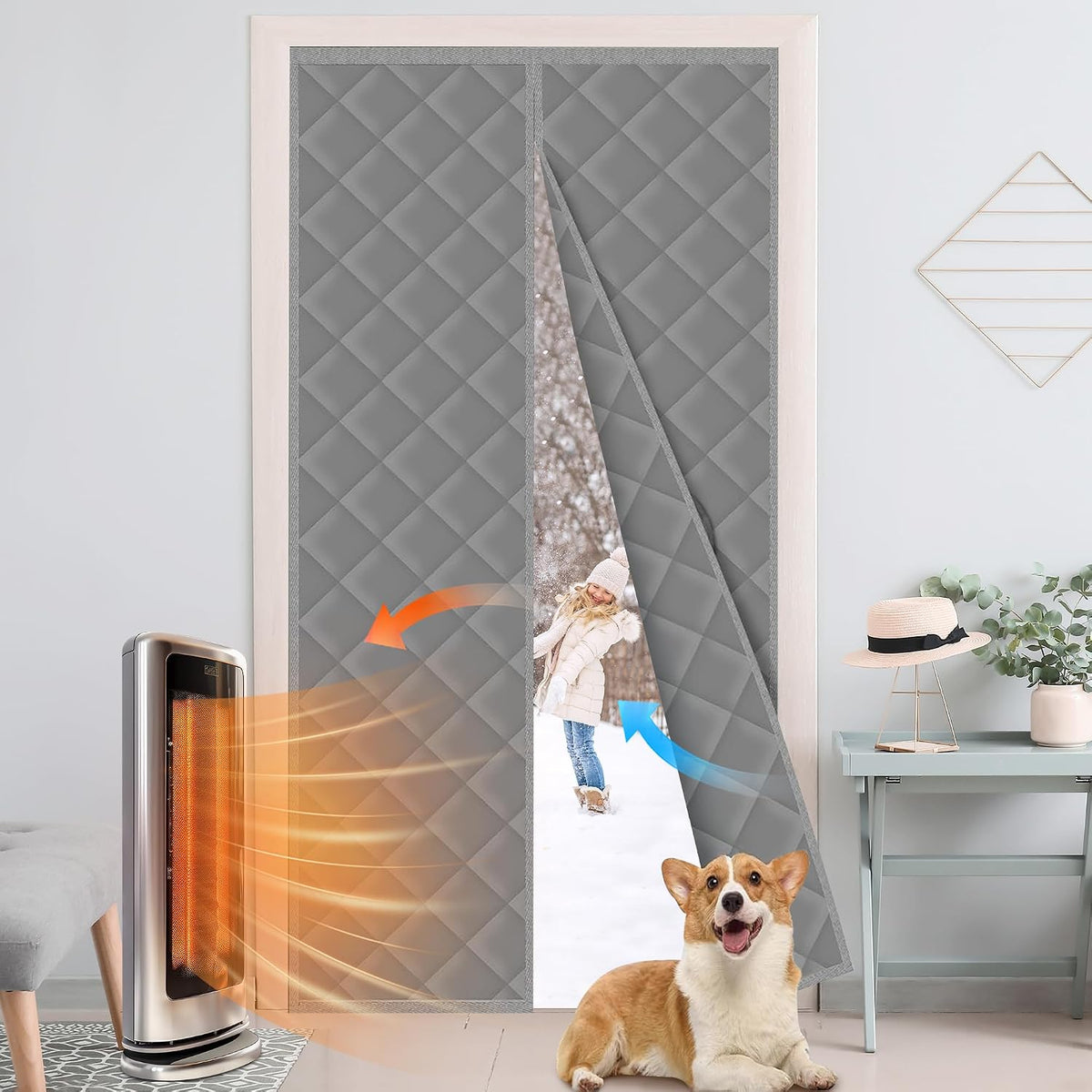 Thermal Insulated Door Curtain Fit 36X82In, Door Curtains Size 38X84In