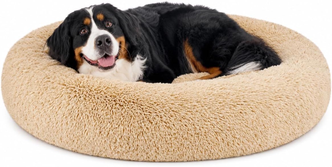 The Dog’S Bed Calming Donut Dog Bed, Machine Washable Removable Zip Cover