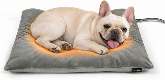 Outdoor Inflatable Heated Dog & Cat Bed, Waterproof Self-Inflating Pet Heating Pad with Automatic Temperature Control, Chew-Resistant Cord, Washable Cover, Dog Heater for Travel & Outdoor Use (Medium)
